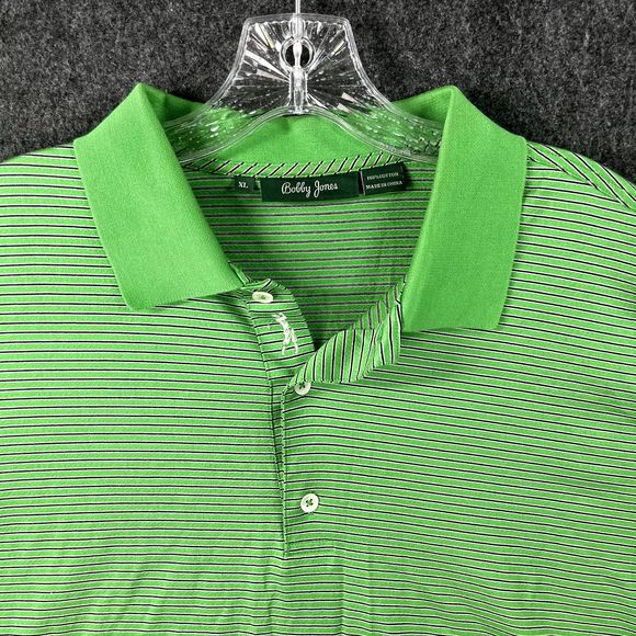 Bobby Jones Polo Men's Extra Large Green Striped Golf Summer - Picture 2 of 7